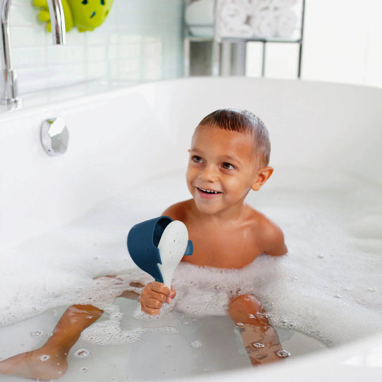 Boon CHOMP Hungry Whale Bath Toy - Navy/Multi