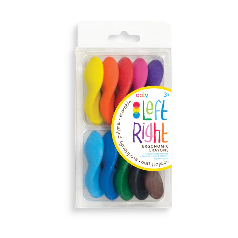 Ooly Left Right Ergonomic Crayons - Set of 10 Colors