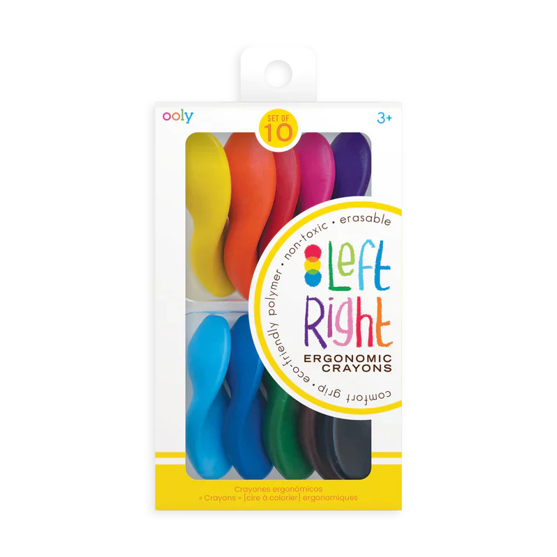 Ooly Left Right Ergonomic Crayons - Set of 10 Colors