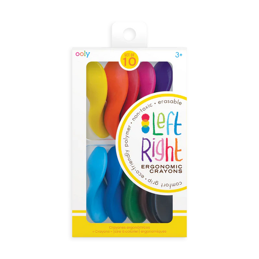 Ooly Left Right Ergonomic Crayons - Set of 10 Colors